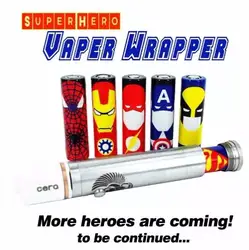 leiqidudu 18650 battery protected wrapper super hero battery skin sticker e cigarette battery e cig Spider Man Captain American