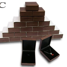 25 штук коробка для хранения ювелирных изделий/Чехол коричневая подарочная упаковка коробка для ювелирных изделий ожерелье кулон серьги Мода