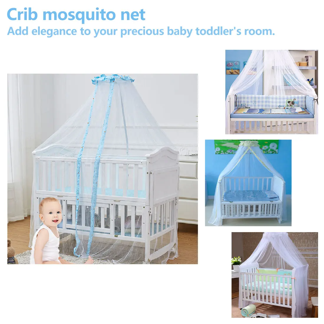 

Baby Bedding Accessories Crib Mosquito Net Universal Open Door Crib Net Dome Court Type Landing Baby Net Bed Crib Bed Net