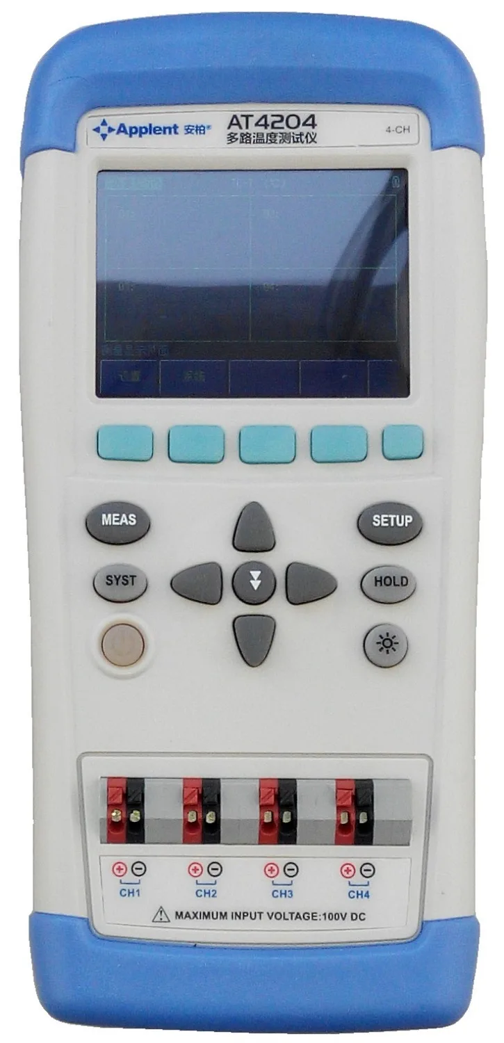 Applent at4204 Ручной Многоканальный Температура метр 4 каналов J/K/T/E/S/ n/B USB li-батареи |