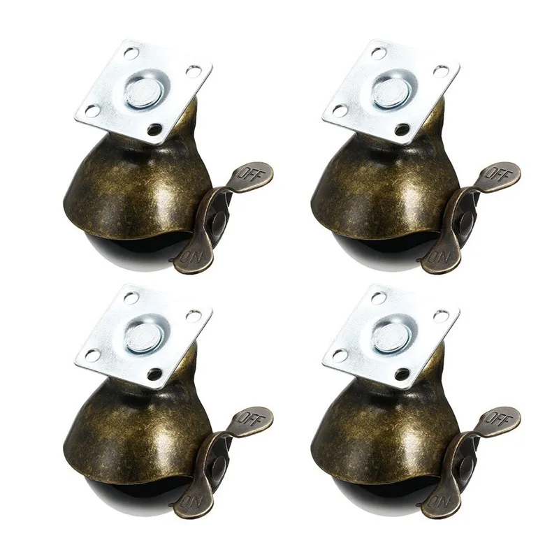 

50mm 2-inch Wheel 360 Degree Swivel Plate Hooded Ball Shaped Brake Caster 4pcs