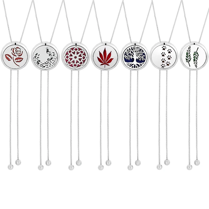 

Tree Of Life Pendant locket Stretchable 316L Stainless Steel Aromatherapy Essential Oil Diffuser Necklace