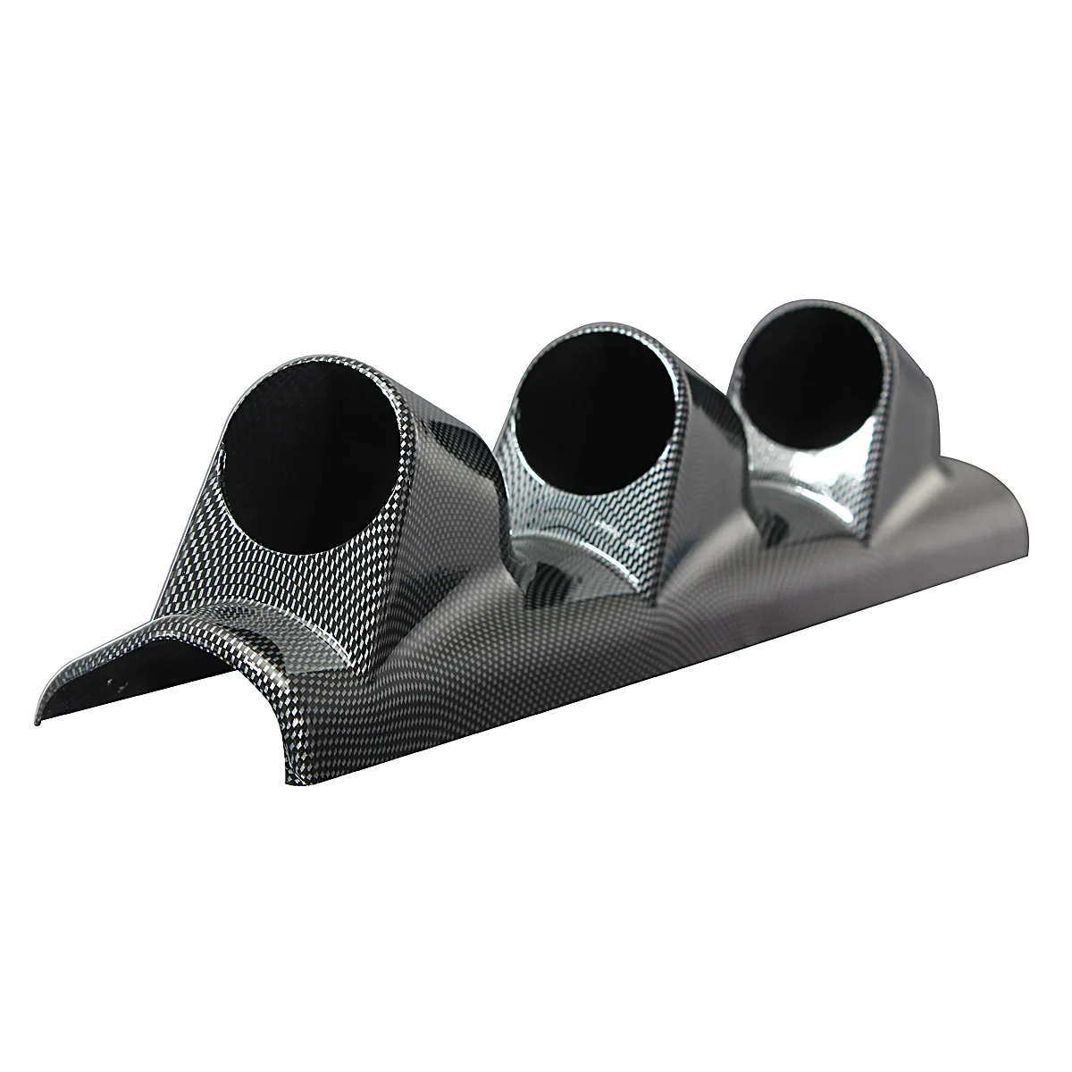 2'' 52mm Carbon Car Pillar Pod 3 Triple Holes Mount Gauge Holder Left Hand Blackin Gauge Trim