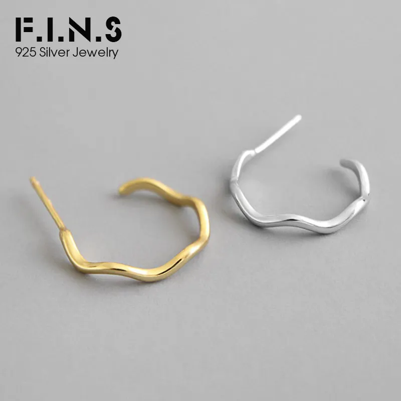 F.I.N.S корейские серьги из стерлингового серебра 925 пробы маленькие серьги-кольца тканевые серьги Модные ювелирные изделия минималистичный женский костюм