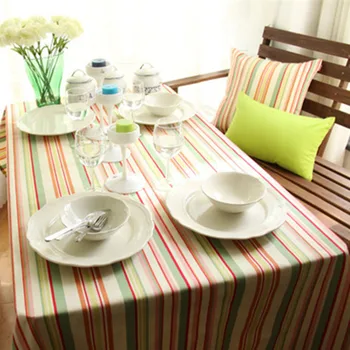 

Free Shipping European Classic Colored Stripe Tablecloth Rectangular Nice For Party/Dinner/Picnic Table Cover manteles para mesa