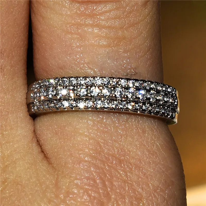 Женское тонкое кольцо с камнем, 925 серебряный цвет, изысканные свадебные кольца для женщин, белые циркониевые кольца средней длины, модное ювелирное изделие