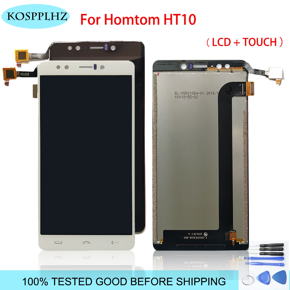 

original Black/white Full For Homtom HT10 LCD DIsplay + Touch Screen Digitizer Assembly Replacement For HT 10 with free tools