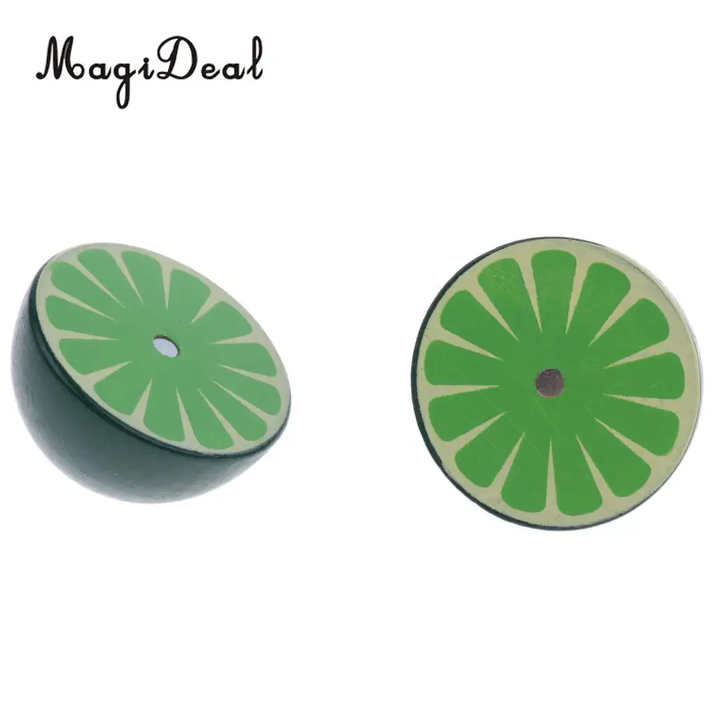 Miniature Simulation Wooden Magnet Connected Fruits Kitchen Food Cutting Kids Children Pretend Play Toy