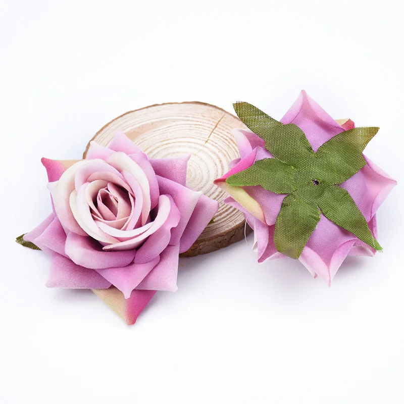 2 шт качественный Шелковый плюшевый мишка головка розы цветок стены Искусственные цветы для дома свадебное украшение поддельные растения diy подарочная коробка - Цвет: Color 4
