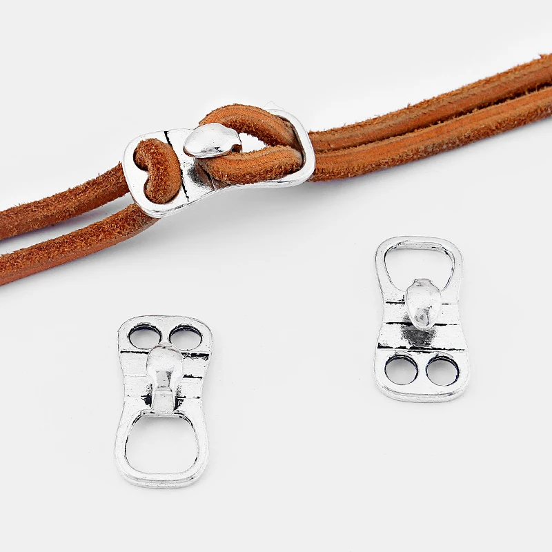 Buy 5 Set Antique Silver Double Holes Hook Clasp