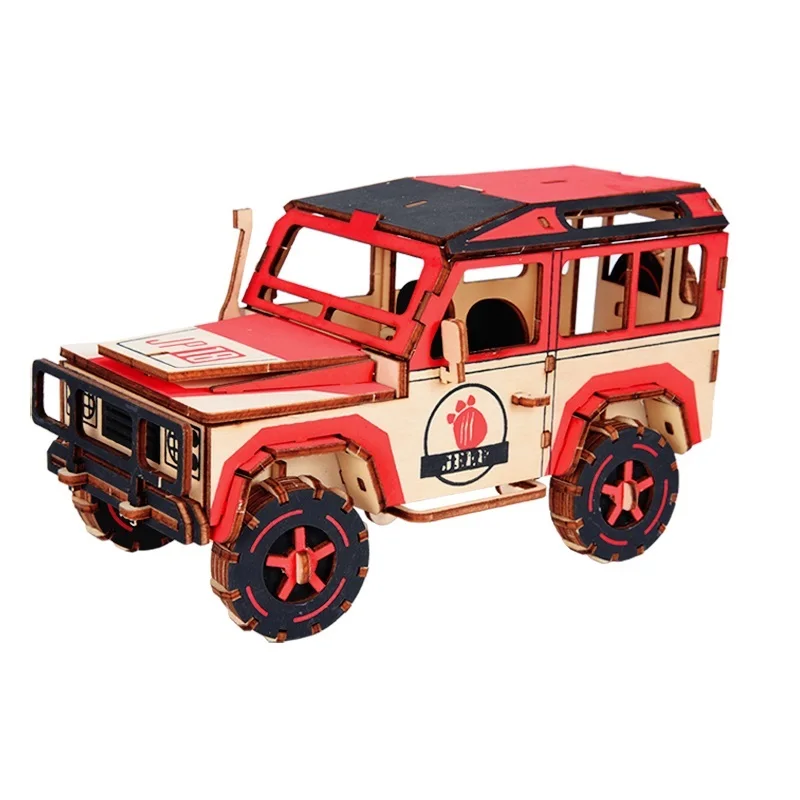 

3D Wooden Mechanical RDAGUNSHIP Tank Car Airplane DIY Assembly Kit Military Model Building Blocks For Kids Teens Toys