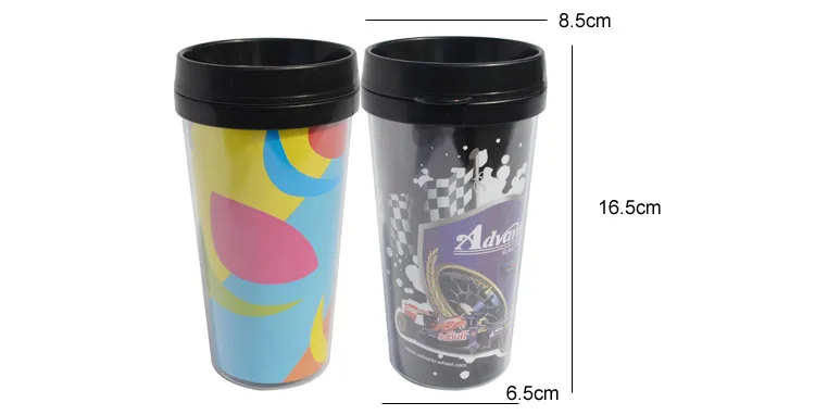 550ml PS plastic double-layer mug