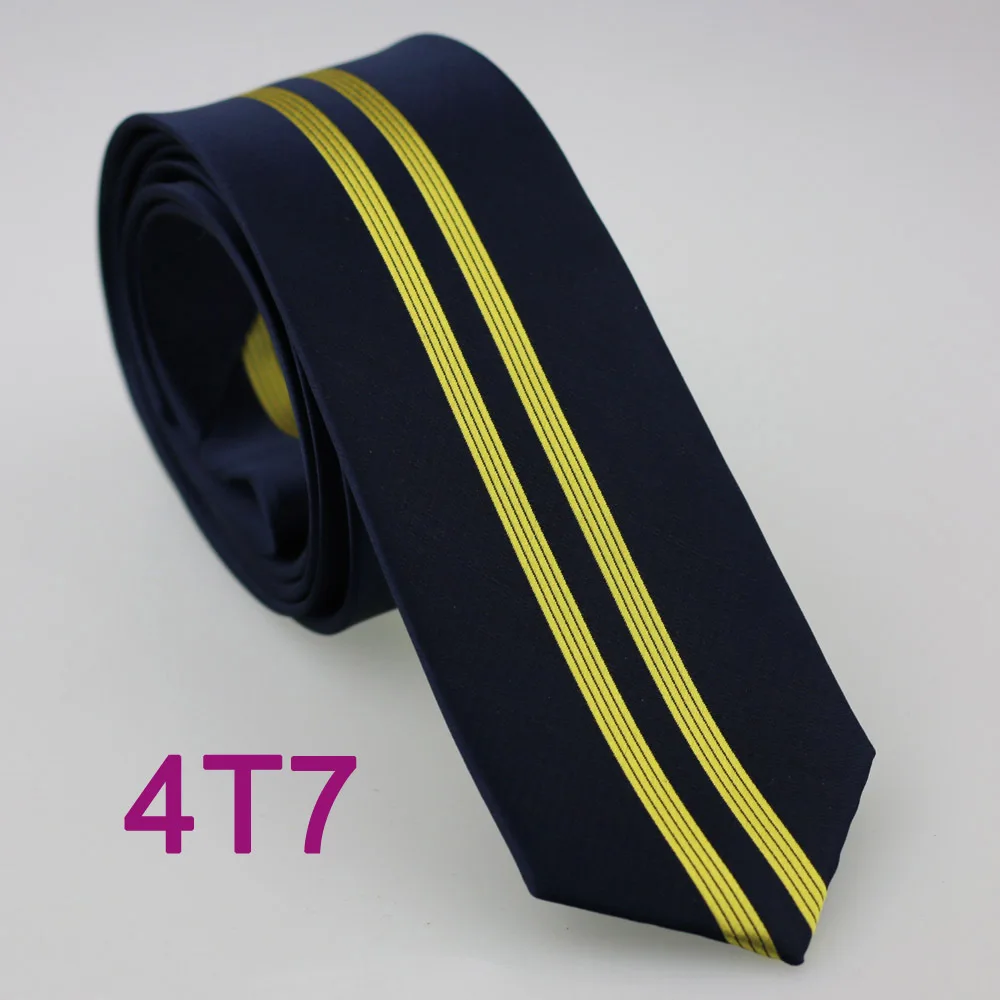 YIBEI Coachella Ties Navy Blue Necktie Skinny With Yellow Vertical Striped Slim Neck Tie Microfiber Woven Cravate For Men | Аксессуары