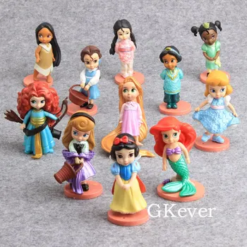 

11 Pcs/Set Princess Snow White Moana Ariel Mermaid PVC Figure Toy Collectible Model Dolls 8 CM Girls Birthday Gift