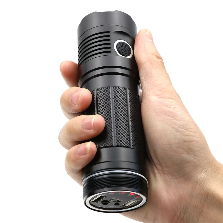 Светодиодный водонепроницаемый фонарик Power ful XHP70.2 XHP50.2 зарядка через USB с 3 литий