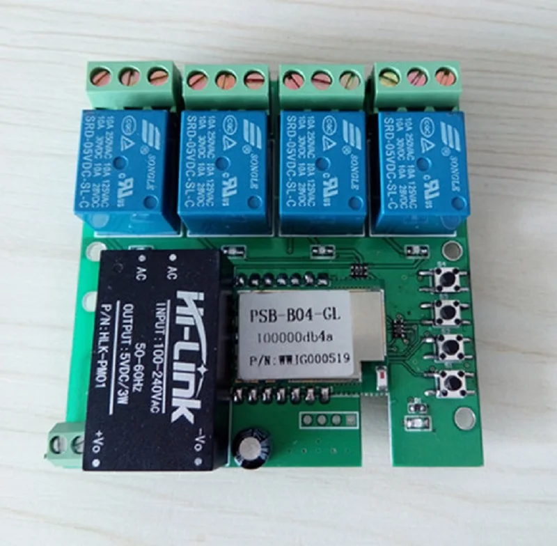 AC 220V приложение переключаемый 4 CH переключатель WiFi RF центр для ios Android устройства