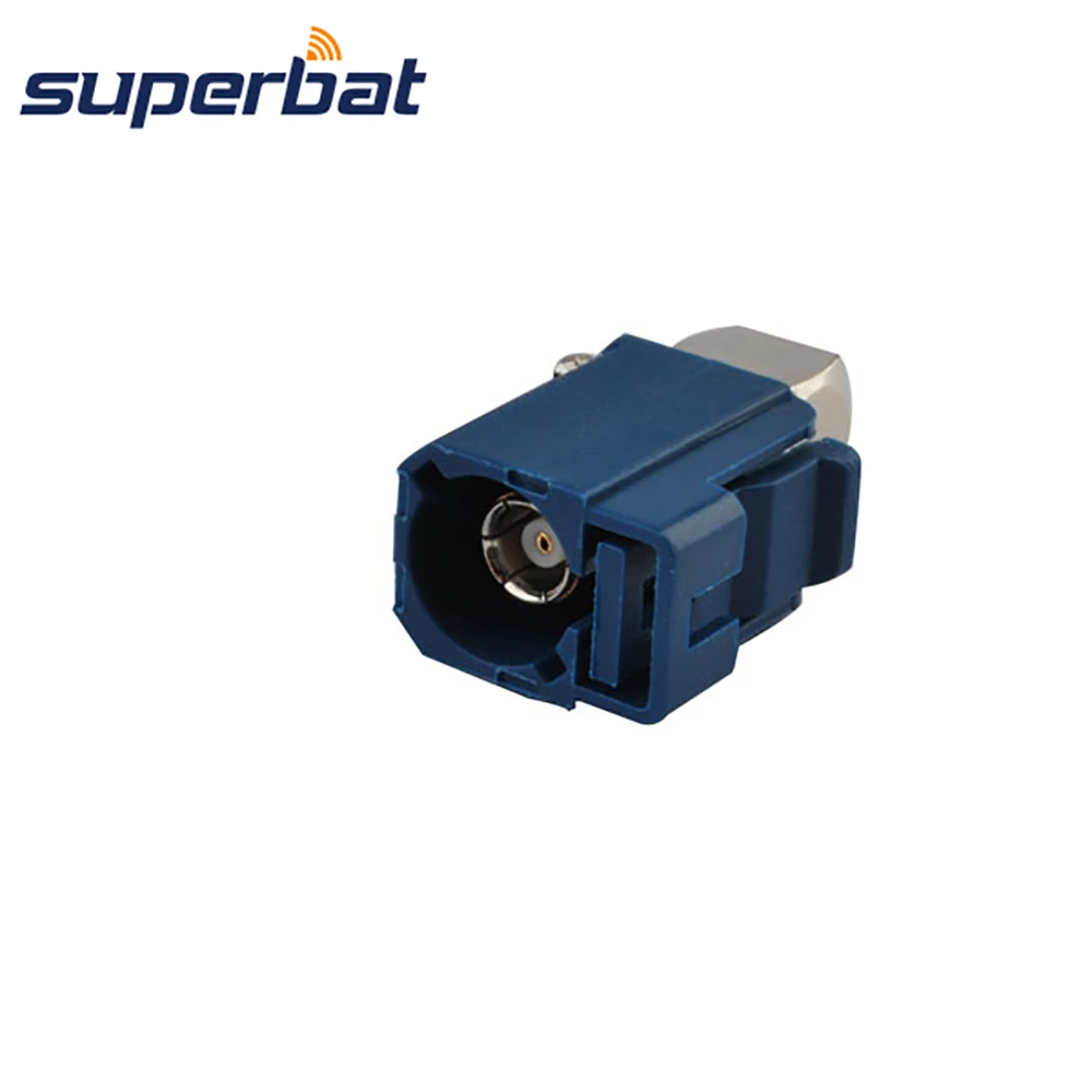 

Superbat Fakra C Blue Female Jack Crimp RF Connector RA for GPS Telematics or Navigation MFD2 RNS2 RNS-E for RG316 RG174 LMR100