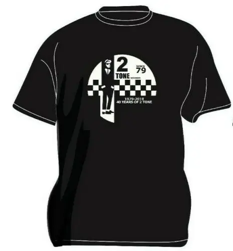 cheap Mens 40 Years of 2Tone Anniversary Ska T Shirt Two Tone Scooter Madness Rudeboy 2019 Creative Novelty Summer Cotton T Shirts