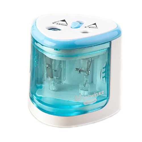 Cute Creative Electric Plastic Two Holes Pencil Sharpener Mini Pencil Sharpener School Supplies 3 Colors - Цвет: Синий