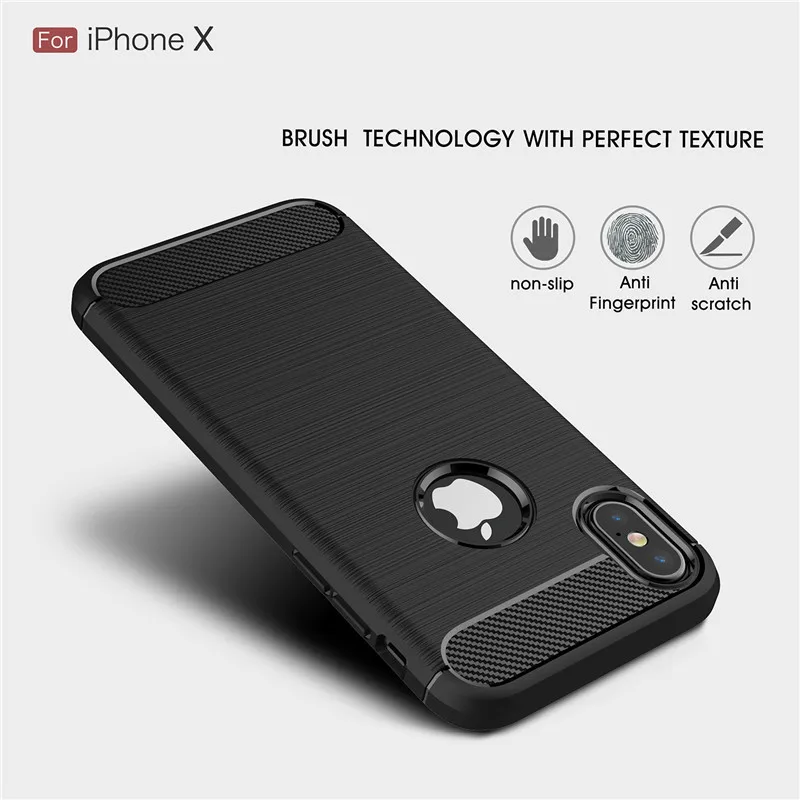 cheap Shockproof Luxury Phone Armor Case For iphone X XR XS 6 7 8 6S Plus 5 5S SE Carbon Fiber Cover For iphone XS MAX Back Case Cover