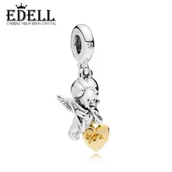 EDELL 100% Серебро 925 пробы 767796CZ блеск Купидон и Вы красивая подвеска подходит DIY женская подвеска цепочки ожерелья День святого Валентина