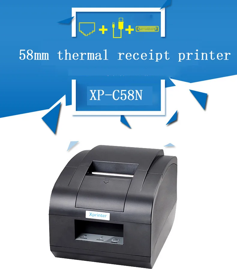 Xprinter 58 мм Термопринтер Bluetooth USB порт POS 58 принтер с автоматическим резаком USB, Ethernet/LAN порт