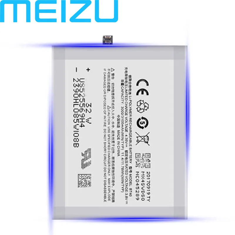 Meizu 100% оригинал BT40 BT41 BT51 BT42C батарея для Mei zu MX4 MX5 MX6 Pro M2 Note PRO M575M телефон батарея Замена