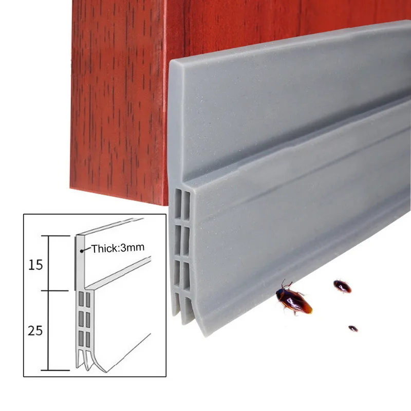 1 шт. дверь развертки Силиконовое нижнее уплотнение полосы погода зачистки проект стопор и блокировщик, шумоизоляция и предотвратить ошибки - Цвет: LQ6 Gary