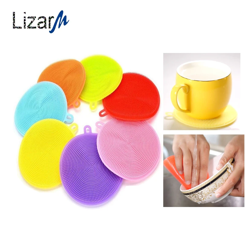 

1pc Multifunction Dish Bowl Cleaning Brush silicone scouring sponge for dishes cleaner brushes Kitchen accessories Washing Tool