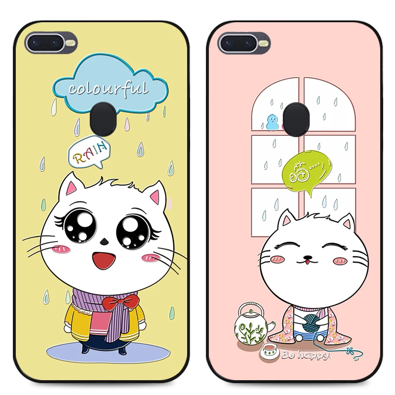 

Animal Lovely Simple Cases For OPPO F3 Plus F5 F7 F9 F11 Pro Fashion Cat Silicone Cover For OPPO A1 A3S A5 AX5 A7 A71 A79 A83