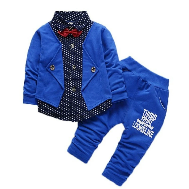 

Kids Fashion Clothes Baby Bow Cotton T-shirts Pants 2Pcs/Sets Toddler Tracksuit Spring Autumn Children Boys Girls Clothing Sets