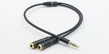 

500pcs 3.5mm Jack Microphone Headset Audio Splitter Female to 2 Male Headphone Mic Aux Extension Cables For phone Computer