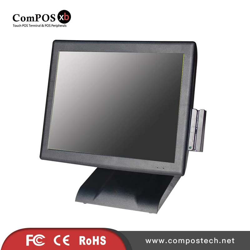 

Free shipping Factory direct sale 15 inch pos touch screen system /pos terminal stand with MSR and VFD