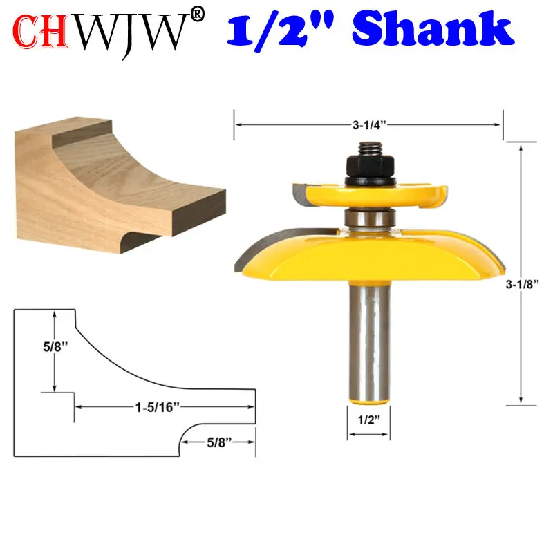 

1pc Raised Panel Router Bit with Backcutter - Cove 3-1/4" Diameter Woodworking cutter Tenon Cutter for Woodworking Tools