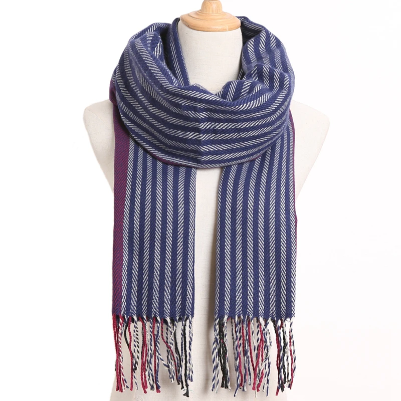 [VIANOSI] клетчатый зимний шарф женский тёплый платок одноцветные шарфы модные шарфы на каждый день кашемировые шарфы - Цвет: 42