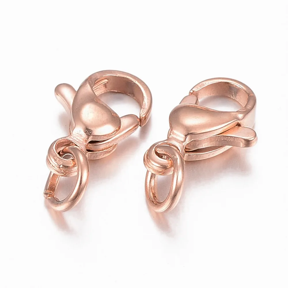 100pcs 10x6x3mm 304 Stainless Steel Lobster Claw Clasps for Jewelry