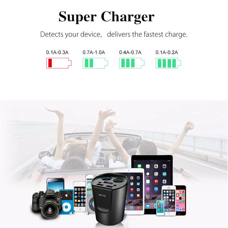 Автомобильное зарядное устройство с двумя USB портами 12 24 В 3 1 А|socket cigarette lighter|cigarette