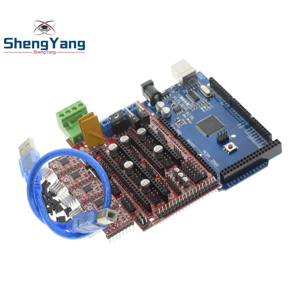 

1pcs Mega 2560 R3 for arduino + 1pcs RAMPS 1.4 Controller + 5pcs A4988 Stepper Driver Module 3D Printer kit Reprap MendelPrusa