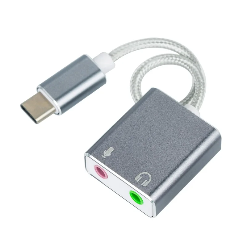 Type c to Aux Sound Card 7.1 External Type C Usb Sound Card for Macbook