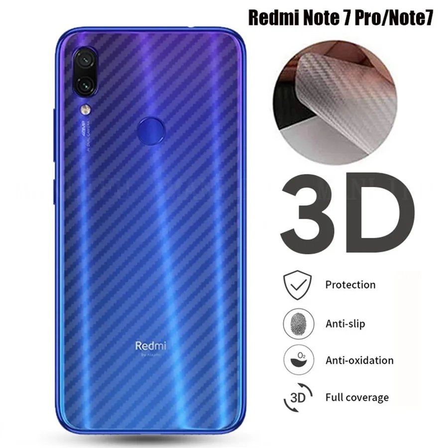 3D Защитная пленка для задней панели из углеродного волокна Xiaomi Redmi Note 5 6 7 Pro