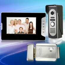 Color Video Door Phone 7 Inch Intercom System With Electric Control Lock+IR Outdoor Camera With Night Vision For Home Alarm