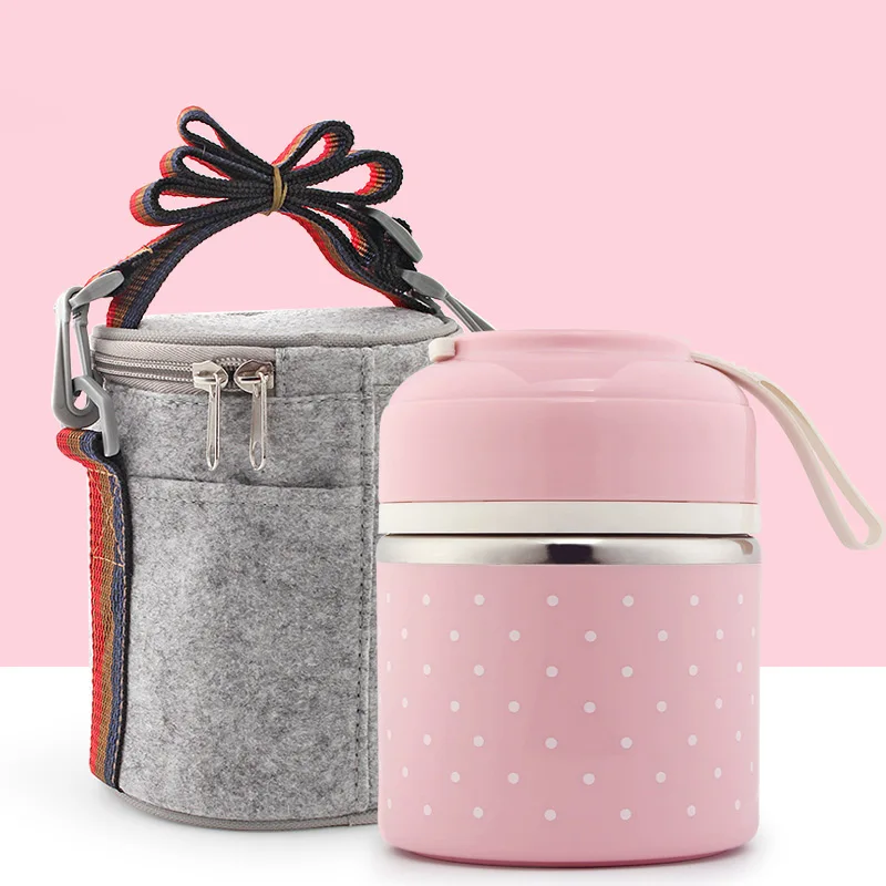 Portable Japanese font b Lunch b font Boxs Thermal Insulation Food Containers Stainless Steel Metal Plastic