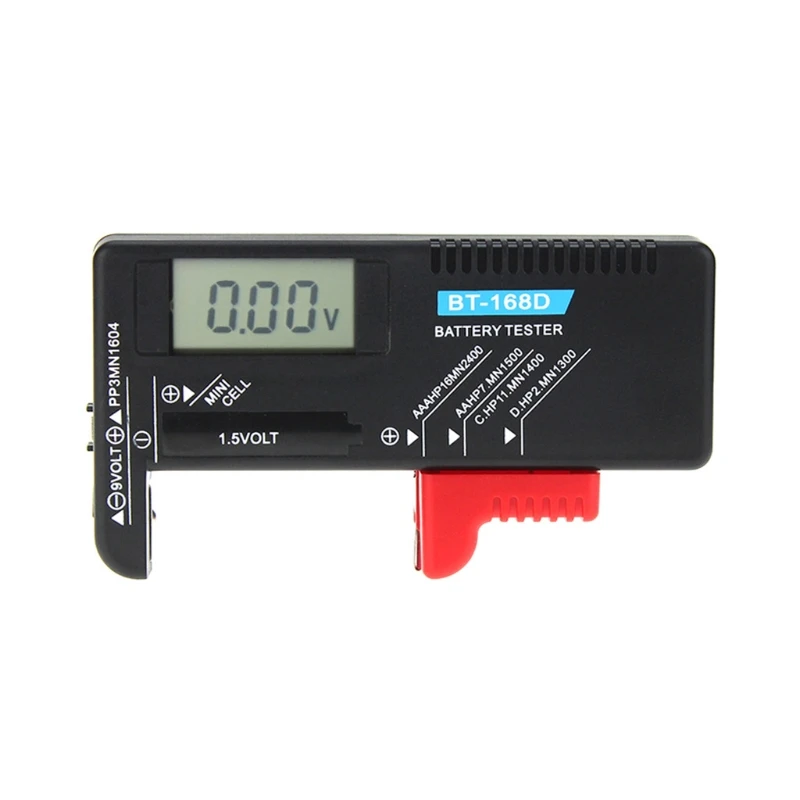 

Universal Digital Battery Capacity Diagnostic Tool Meter Cell Tester Button LCD Display AAA AA Tester BT-168D