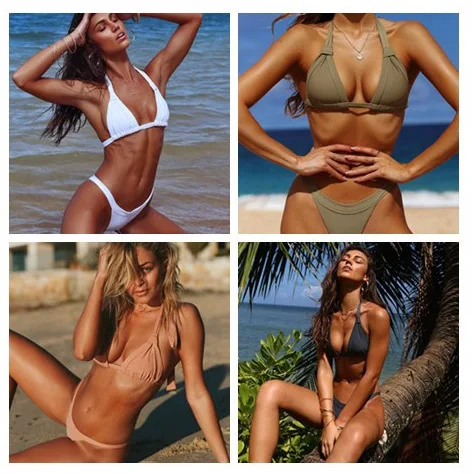 

Highwaiste Bikini Swimsuit Women Women's Swimwear High Waisted Ladies Push Up 2019 New Sexy Pure Color Lady Spandex Solid