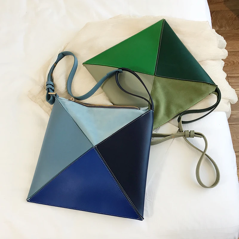 

Fashion PU Leather Triangle Bags for Women Casual High Capacity Handbags Women Vintage Simple 2019 New Crossbody Bag Bolsa