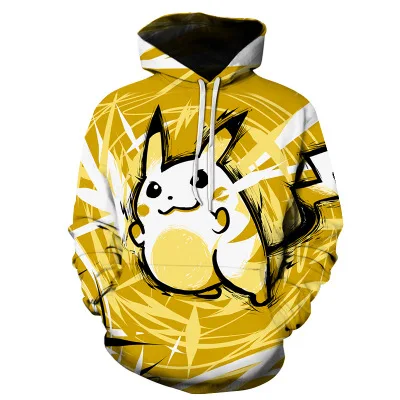 

2019 Men Hoodies 3D Printed Hooded Tracksuits Pokemon Printed Fashion Pullover Hooded Streetwear Male Streetwear