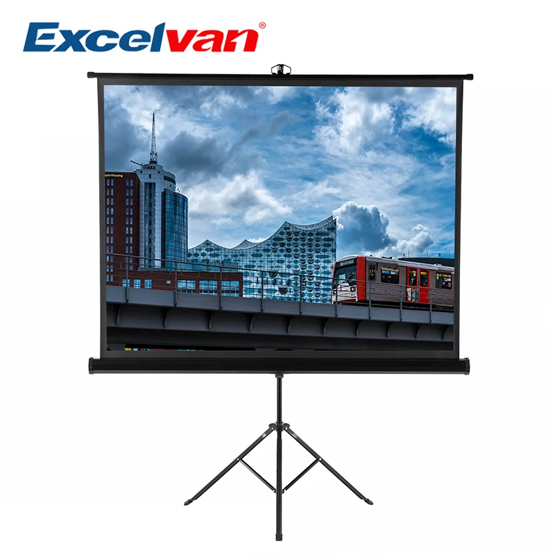 Портативный вытяжной кронштейн Excelvan экран проектора 100 дюймов 4:3 1 Gain для проекции