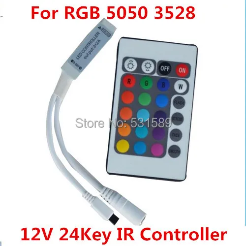 

10PCS DC12V Mini 24key Remote Controller IR RGB RGBW Led Strip 24 Key Controller For SMD 3528 5050 5630 3014 LED Strip Lights