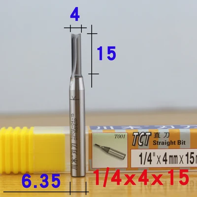 1 шт. 1/" хвостовик 1 мм-6 мм TCT прямые фрезы для резьбы по дереву 2 флейты для гравировки по дереву фрезы карбидные Фрезы с ЧПУ - Длина режущей кромки: D-4mm.H-15mm