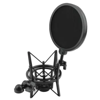 

New Microphone Shock Mount Stand Holder with Integrated Pop Filter Screen Microphone Mic Professional Shock Mount